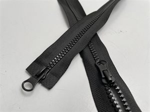 Sort lynlås - delbar, 2-vejs og i sort, 80 cm